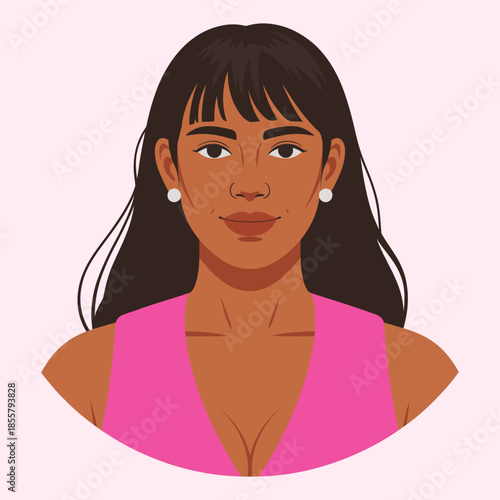 Portrait of a young african woman flat vector