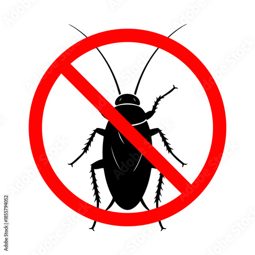 cockroach insect prohibition sign