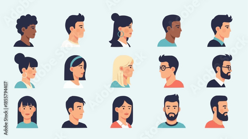 Diverse Group of People Profile Avatars.