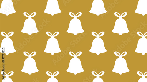 Vibrant white bells on golden background for festive designs