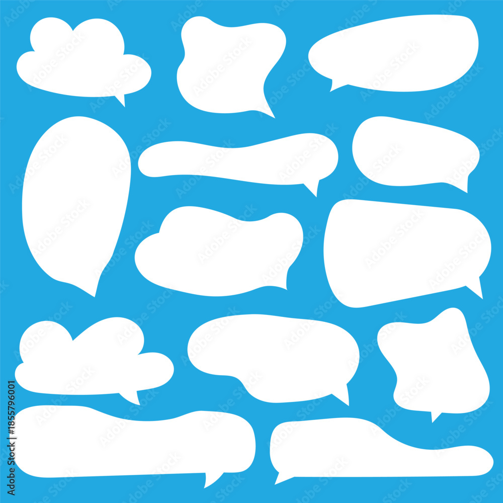 Fototapeta premium Message comments chat box. Collection of speech bubbles, text boxes and conversation chats in comics.