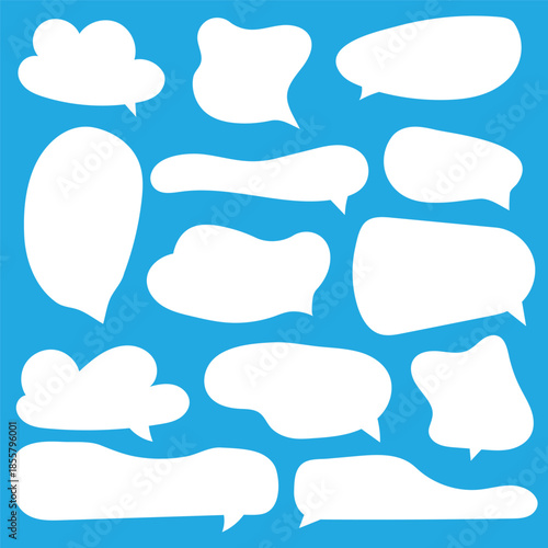 Message comments chat box. Collection of speech bubbles, text boxes and conversation chats in comics.