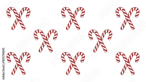 Festive holiday candy canes in red and white stripes