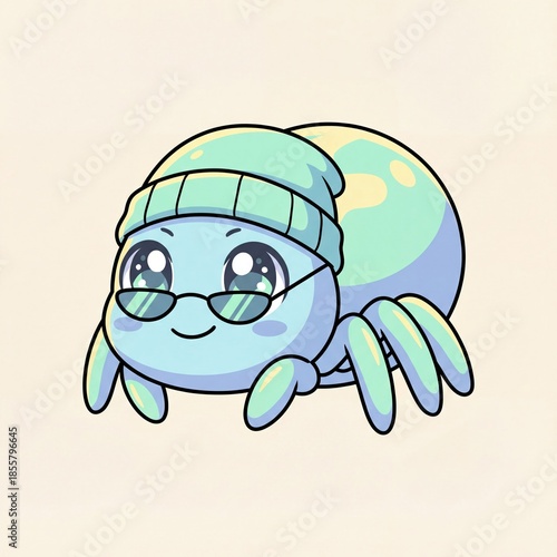 Cute Spider Cool Sticker – Confident Anime Kawaii Character