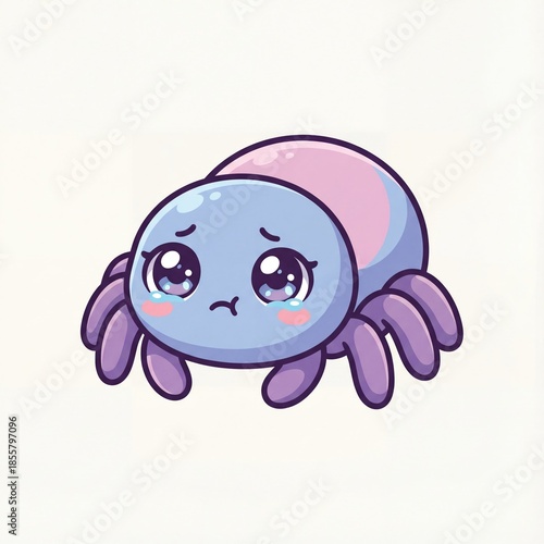 Cute Spider Sad Sticker – Emotional Anime Kawaii Reaction