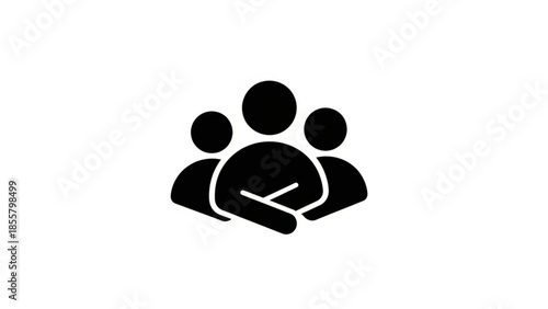 Teamwork and collaboration symbolized by three figures in unity and support