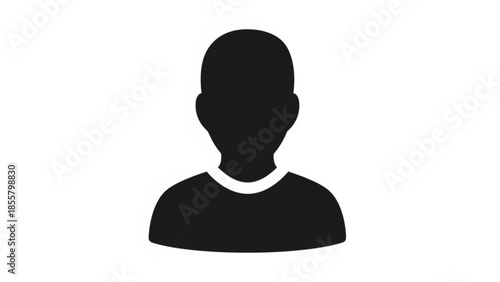 A person is depicted in a simple black silhouette against a white background