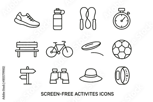 Bottle icon band jump reusable activity ball vector free stopwatch screen tracker