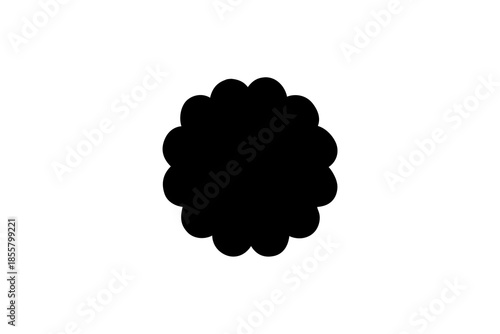 Solid Black Scalloped Circular Silhouette