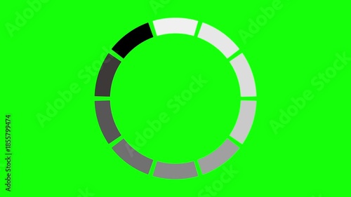 回転する円形の破線フレーム（クロマキー背景）