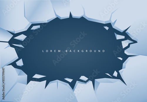 PrintAbstract Frozen Ice Crack Background with Copy Space