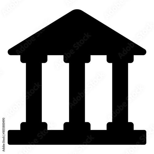 Bank icon for finance, banking services, savings, and financial institutions, commonly used in mobile app, websites, and money-related UI.