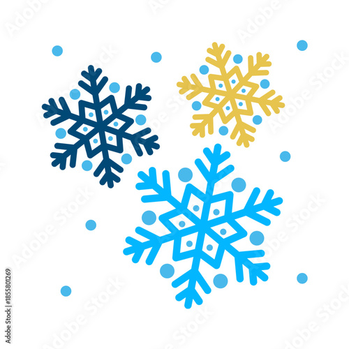 Snowflake icon isolated, minimalist winter snow symbol