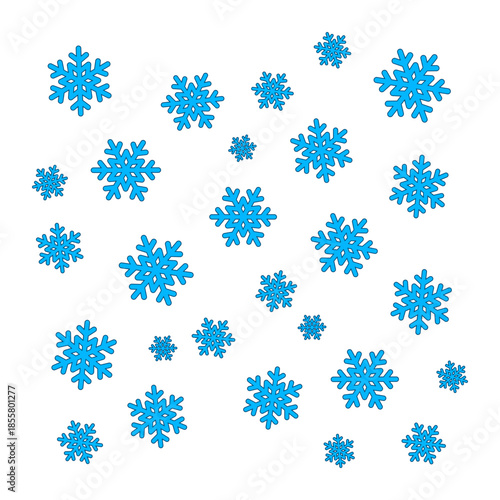 Snowflake icon isolated, minimalist winter snow symbol