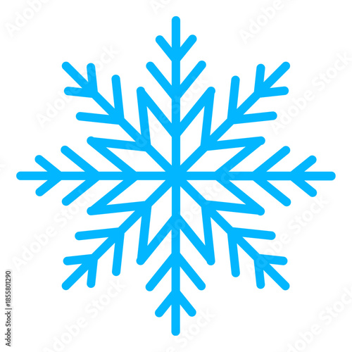 Simple snowflake icon set for Christmas and Happy New Year decor, winter holiday decoration.