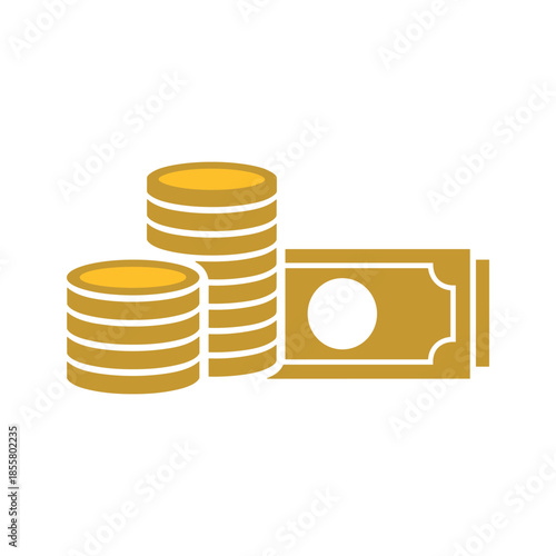 Coins and Cash Illustration