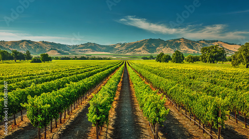 Wallpaper Mural Lush Vineyard Landscape Under Clear Skies with Rolling Hills in View Torontodigital.ca