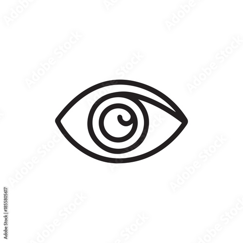 Minimalist Human Eye Line Icon for Optometry Vision Care and Ophthalmology Services