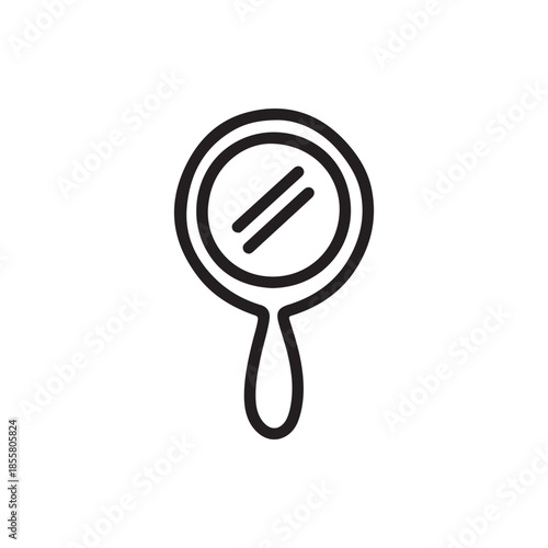 Professional Handheld Mirror Line Icon for Beauty Salon and Cosmetic Application