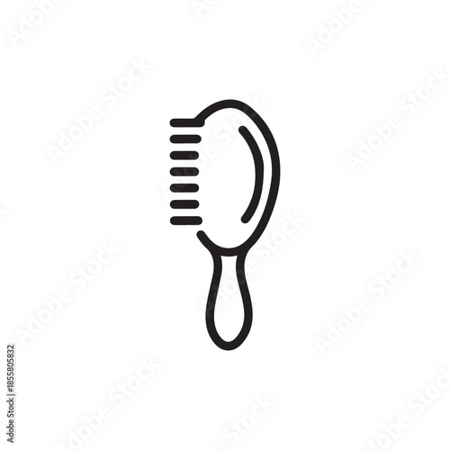 Professional Hairbrush Line Icon for Beauty Salon Services and Personal Hair Grooming
