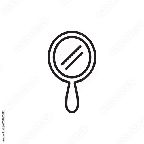 Professional Handheld Mirror Line Icon for Beauty Salon and Cosmetic Application