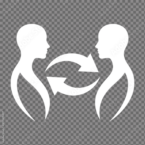 Communication and Empathy Icon Information Exchange and Feedback Loop Symbol