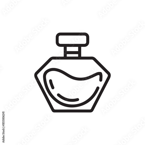 Elegant Rounded Perfume Bottle Line Icon for Luxury Fragrance and Beauty Branding