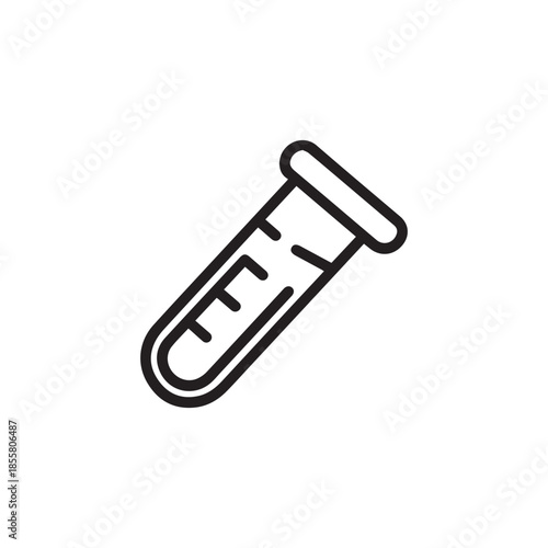 Laboratory Test Tube Line Icon for Scientific Research and Medical Blood Testing