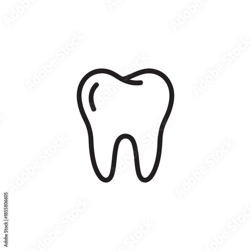 Human Tooth Line Icon for Dentistry Oral Health and Dental Care Services