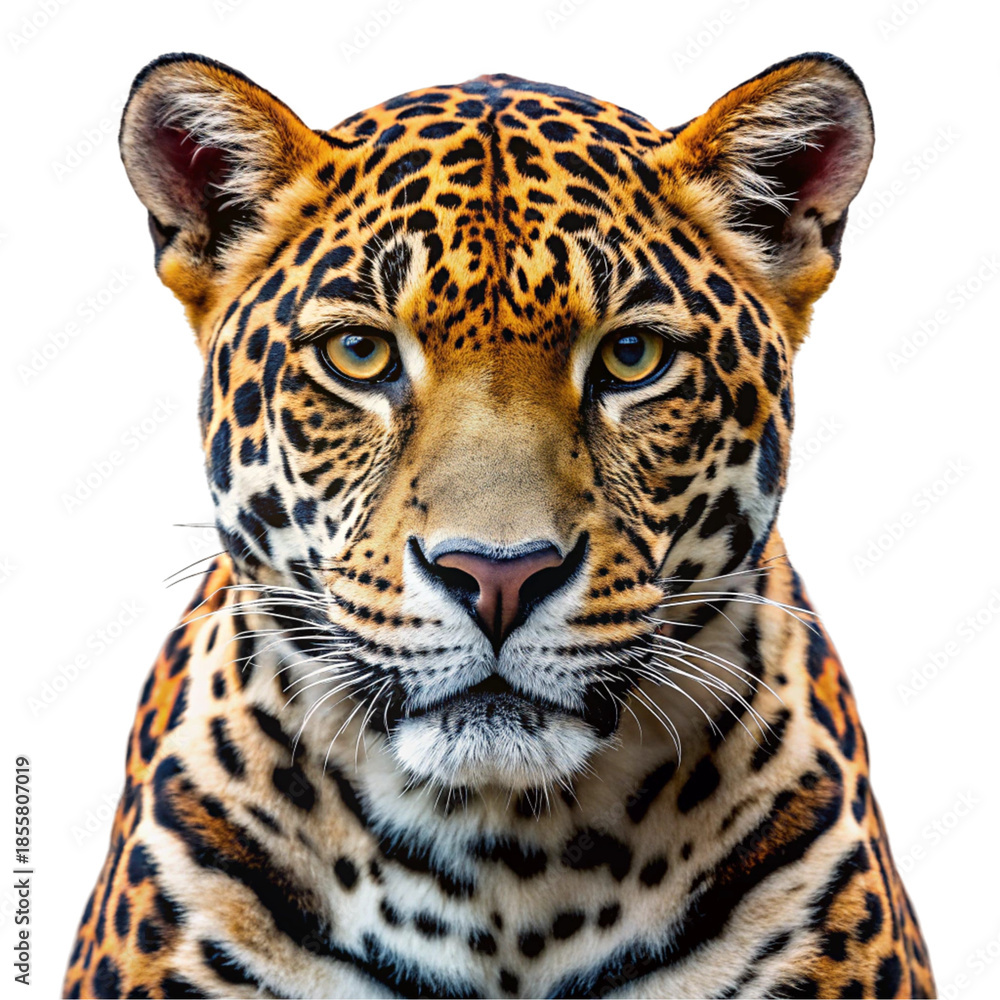 Obraz premium Leopard portrait on white background