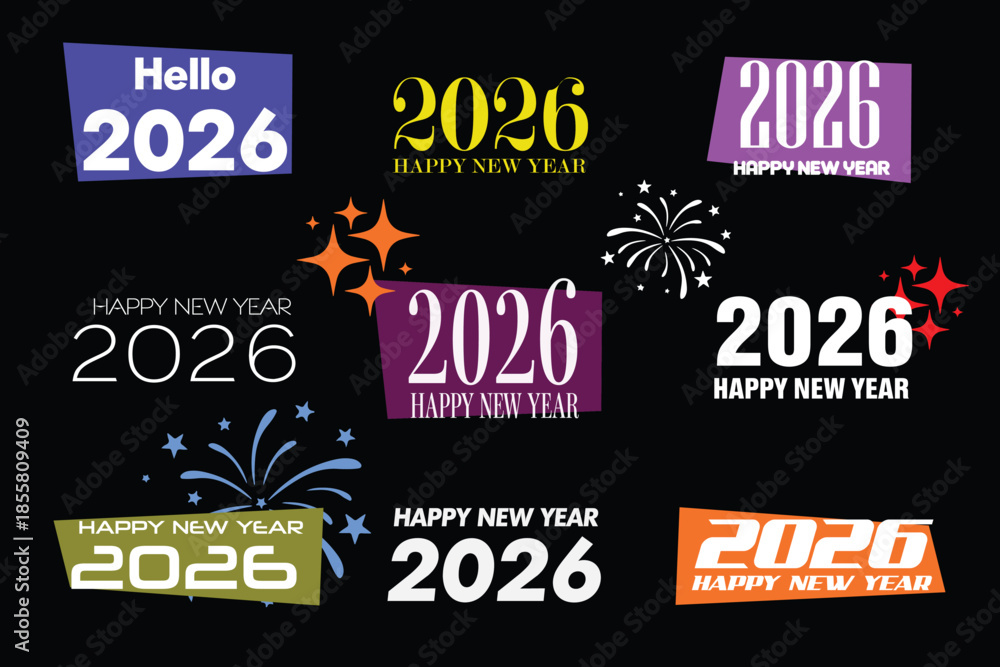 Fototapeta premium Happy New Year 2026 Celebration Collection