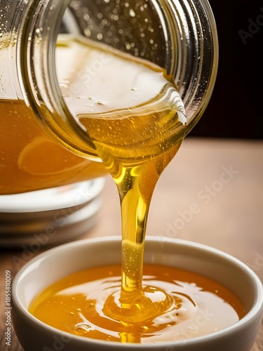 Pouring liquid clarified butter
