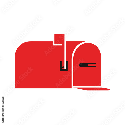 Open Red Mailbox Illustration