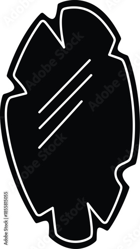 Irregularly shaped mirror black silhouette icon isolated on white background