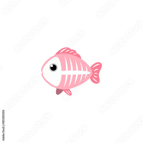 Cute x ray fish cartoon illustration