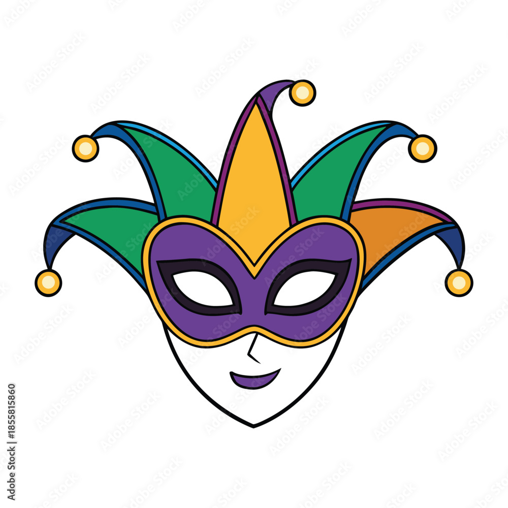 Fototapeta premium A vibrant carnival mask adorned with colorful feathers, glittering accents, and bold patterns, capturing festive mystery, joyful energy, and the dazzling spirit of celebration. 