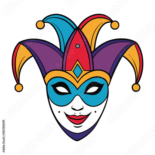 Elegant violet Venetian carnival mask adorned with gold filigree and delicate feathers, shimmering with mystery, romance, and timeless masquerade charm, allure elegance.
