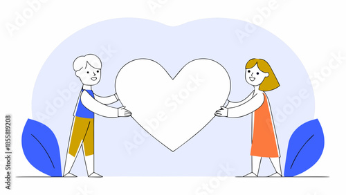 Boy and Girl Flat Vector Illustration