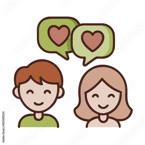 Minimal Valentine’s Day Boy and Girl Vector