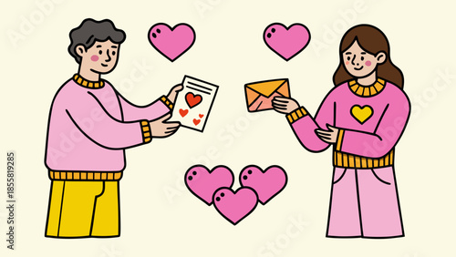 Boy and Girl Vector Illustration