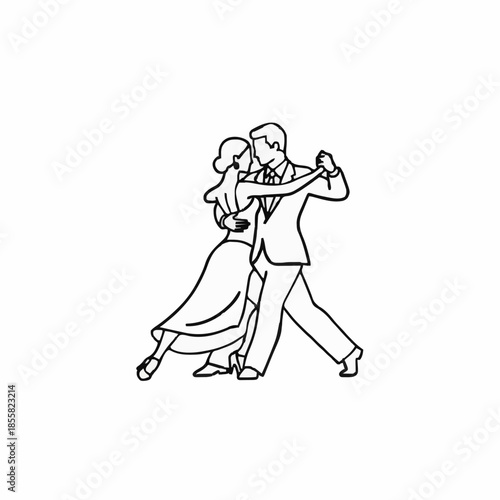 a couple dancing the tango. icon