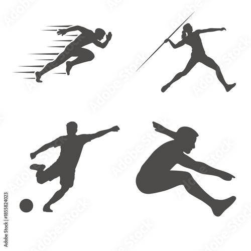 silhouettes of jumping people