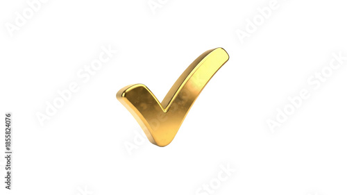 Gold check mark on a Transparent Background
