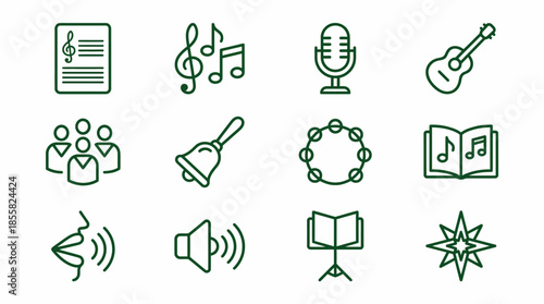 Vector Icons Set of Collection of Music and Sound Related Icons. Vector Illustration. EPS Editable