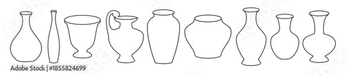 set of icons on a theme vases