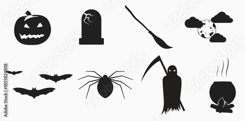 set of isolated icons on a theme halloween 