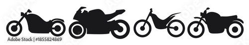  set of isolated icons on a theme motorcycle black color
