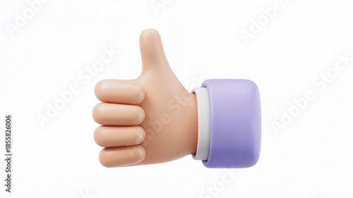 3D Thumbs Up Hand Like Icon Illustration