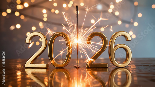 2026 New Year Celebration With Sparkler Lights