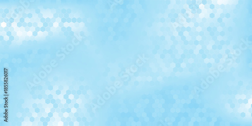 Abstract blue and white hexagon background. Futuristic digital hi-technology banner. Healthcare background. Vector
